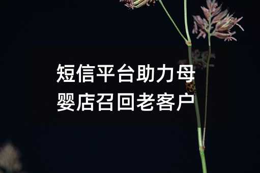 短信平臺(tái)助力母嬰店召回老客戶