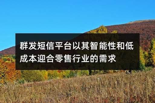群發(fā)短信平臺(tái)以其智能性和低成本迎合零售行業(yè)的需求