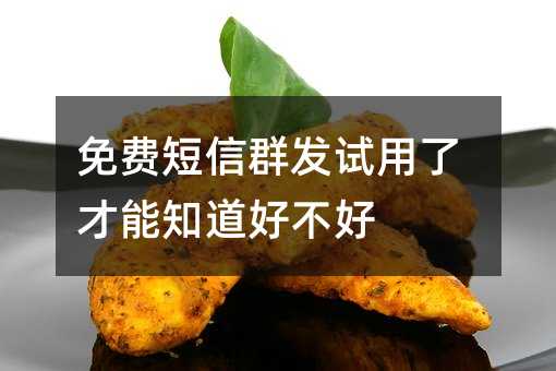 免費(fèi)短信群發(fā)試用了才能知道好不好