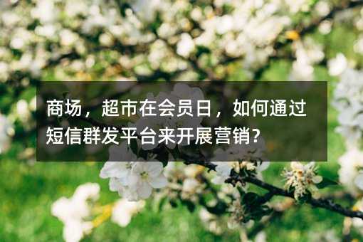 商場,超市在會員日,如何通過短信群發(fā)平臺來開展營銷?