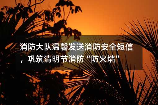 消防大隊溫馨發(fā)送消防安全短信,鞏筑清明節(jié)消防“防火墻”