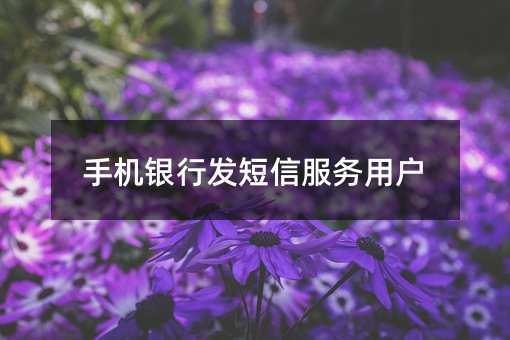 手機(jī)銀行發(fā)短信服務(wù)用戶