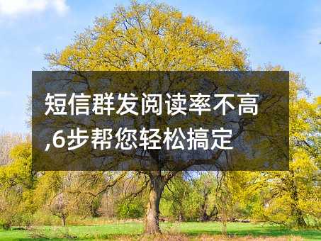 短信群發(fā)閱讀率不高,6步幫您輕松搞定!