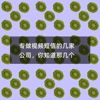 專做視頻短信的幾家公司,你知道那幾個(gè)