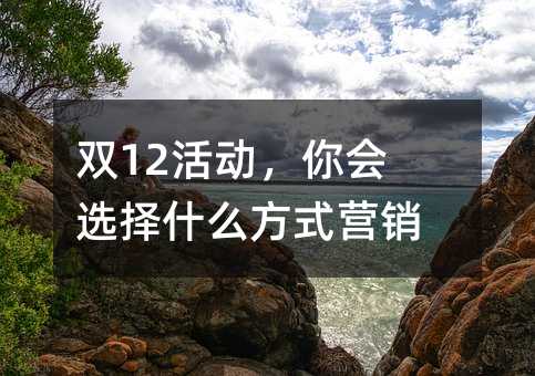 雙12活動(dòng),你會(huì)選擇什么方式營(yíng)銷(xiāo)?